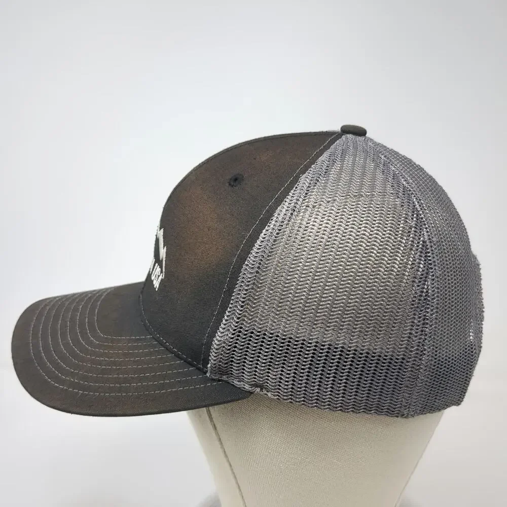Richardson Trucker Hat Black One Size Sawtooth USA Mountain Logo Mesh Snapback